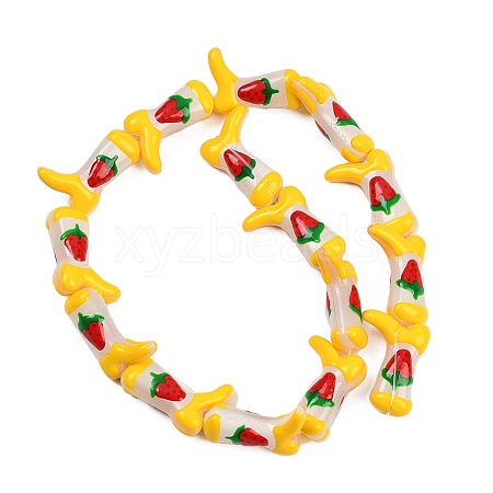 Boot Baking Paint Glass Enamel  Beads LAMP-C020-02C-1