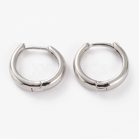 Brass Huggie Hoop Earrings EJEW-C502-12P-1