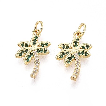 Brass Micro Pave Cubic Zirconia Pendants KK-T071-129G-1