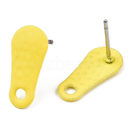 Spray Painted Iron Stud Earring Findings IFIN-N008-014D-1