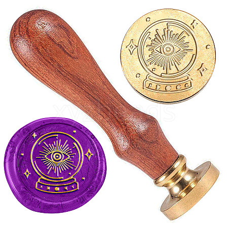 Golden Tone Brass Sealing Wax Stamp Head AJEW-WH0208-850-1