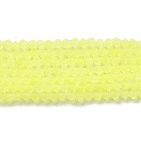 Imitate Austrian Crystal Frosted Glass Beads Strands GLAA-F029-TM4mm-B21-1