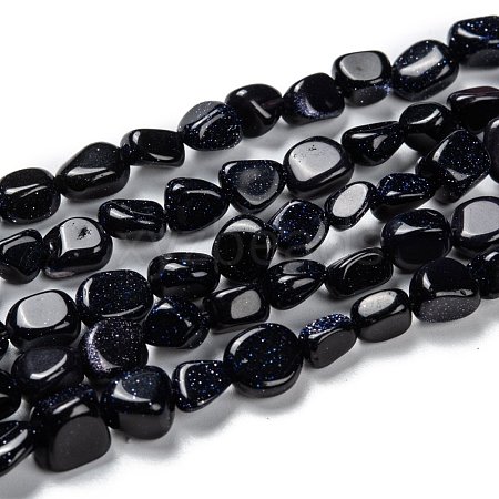 Synthetic Blue Goldstone Beads Strands G-G018-25-1