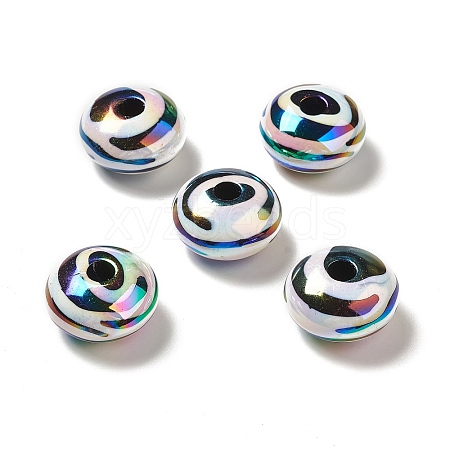 UV Plating Opaque Rainbow Iridescent Acrylic Beads PACR-D069-09-1