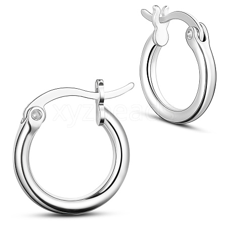 SHEGRACE Rhodium Plated 925 Sterling Silver Hoop Earrings JE835A-01-1