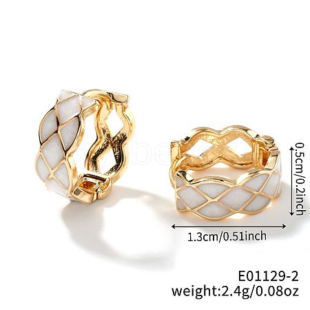 Fashionable Minimalist Multicolor Brass Enamel Hoop Earrings for Elegant and Unique Ear Accessories IC8285-2-1