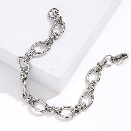 Non-Tarnish 201 Stainless Steel Oval Link Chain Bracelet LS-KM2112-2-1