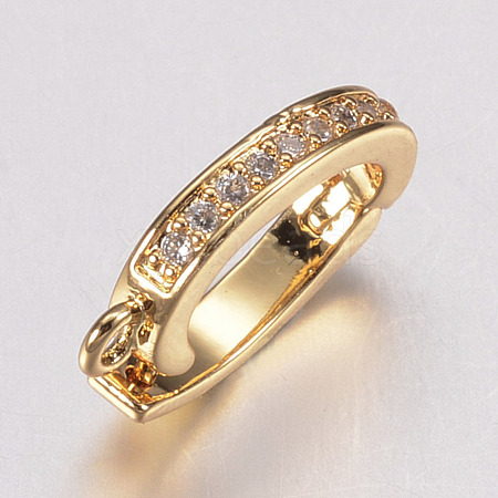 Brass Micro Pave Cubic Zirconia Enhancer Shortener Bails ZIRC-A008-11-01G-1