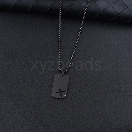 201 Stainless Steel Crystal Rhinestone Pendant Necklaces FS-WGBCC8A-02-1