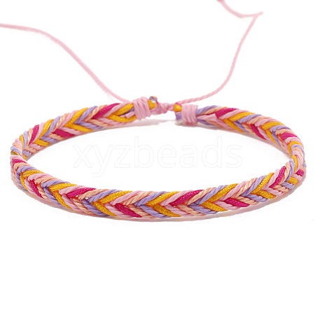 Wax Ropes Braided Woven Cord Bracelet PW-WG26335-09-1