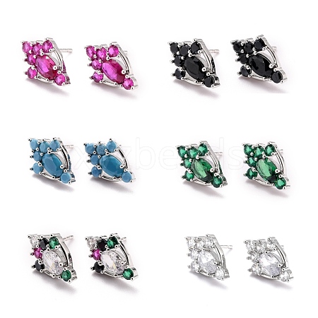 Paw Print Sparkling Cubic Zirconia Stud Earrings for Her ZIRC-C025-11P-1