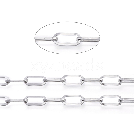 Non-Tarnish 3.28 Feet 304 Stainless Steel Paperclip Chains X-CHS-D030-02P-1