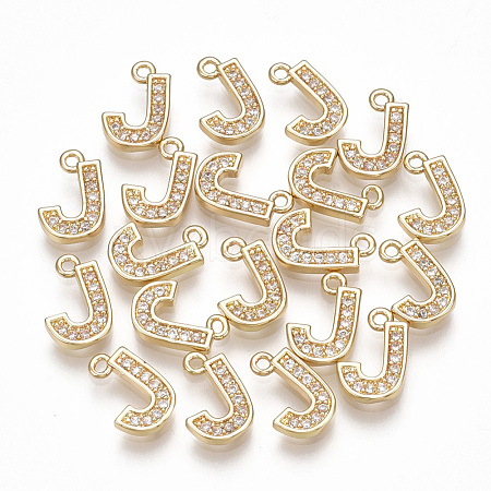 Brass Cubic Zirconia Charms KK-S348-330J-1