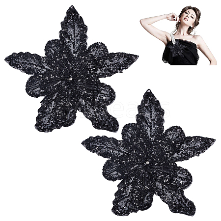 3D Flower Shape Polyester Embroidery Applqiues DIY-WH0304-947-1