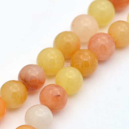 Natural Topaz Jade Round Beads Strands X-G-D663-6mm-1