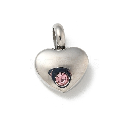304 Stainless Steel Rhinestone Pendants LS-STAS-R139-01P-04-1