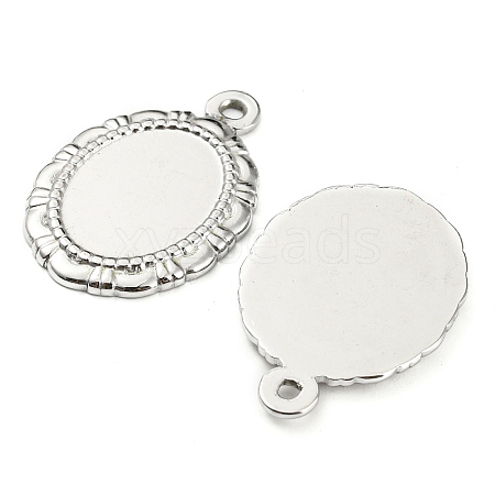 Non-Tarnish 304 Stainless Steel Pendant Cabochon Settings STAS-I202-12P-1