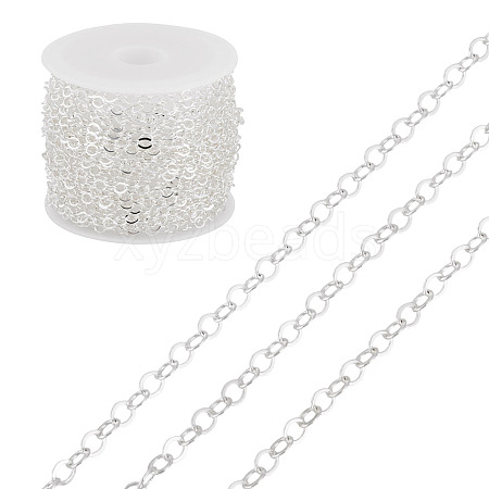 5M Brass Flat Oval Cable Chains CHC-TADJ0001-02S-1