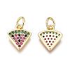 Brass Micro Pave Cubic Zirconia Charms X-ZIRC-L093-26G-2