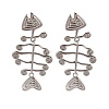 Fish Bone Brass Stud Earrings for Women EJEW-Q389-05P-1