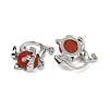Natural Red Jasper Kitten Pendants G-J386-C17-16-2