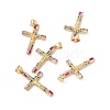 Rack Plating Brass Micro Pave Cubic Zirconia Pendants X-ZIRC-C040-46G-01-4