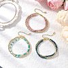 3Pcs Natural Rhodonite & Chrysocolla & Lapis Lazuli &  Dyed Hemimorphite Round Beadeds Double-layered Bracelets for Women BJEW-JB12095-1