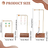 3Pcs 3 Sizes Alloy Jewelry Display Stands with Wood Base EDIS-WH0022-25-2
