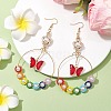 Glass Beads Pendant Dangle Earring EJEW-MZ00137-2