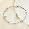 Brass Micro Pave Clear Cubic Zirconia Chain Bracelets for Women BJEW-M047-02P-2