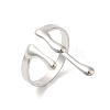 304 Stainless Steel Melting Drop Open Cuff Rings for Women RJEW-L107-001P-1