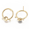 Brass Stud Earring Findings KK-T050-55G-NF-2