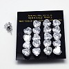 Cubic Zirconia Stud Earrings EJEW-E098-G-01-1