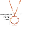 925 Sterling Silver Circle Pendant with Mozambique Diamond Fashion Women's Necklaces HI8884-3