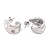 Non-Tarnish Wave Geometric 304 Stainless Steel Stud Earrings for Women EJEW-E311-01P-2