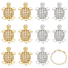 12Pcs 2 Colors Rack Plating Brass Micro Pave Clear Cubic Zirconia Beads KK-WR0001-61-1