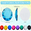 Gorgecraft 36Pcs 9 Colors Acrylic Rhinestone Flat Back Cabochons DIY-GF0009-16-2