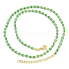 Brass Enamel Column Link Chain Necklaces NJEW-H039-16G-02-2