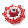 Glass & Seed Bead Woven Pendants PALLOY-MZ00279-01-3