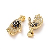 Brass Micro Pave Cubic Zirconia Pendants ZIRC-F134-30G-02-3