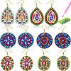 Teardrop/Round/Oval DIY Diamond Painting Earring Kits DIAM-PW0010-35D-1