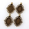 Vintage Tibetan Alloy Pendant Cabochon Bezel Settings X-TIBEP-M018-38AB-NF-2