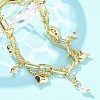 Brass Micro Pave Clear Cubic Zirconia Charm Bracelets BJEW-C083-14G-3