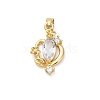 Brass Micro Pave Cubic Zirconia Pendants KK-M314-12G-1