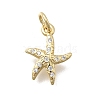 Brass Micro Pave Clear Cubic Zirconia Charms KK-D431-053C-G-1