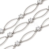 Handmade Brass Pave Clear Cubic Zirconia Horse Eye Link Chains CHC-G027-03P-1