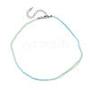 Faceted Rondelle Glass Beaded Necklace for Women NJEW-M208-02G-3
