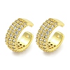 Brass Micro Pave Cubic Zirconia Cuff Earrings EJEW-C104-014G-1