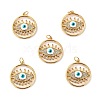 5Pcs Brass Micro Pave Cubic Zirconia Pendants ZIRC-SZ0002-71B-1