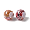 Spray Painted Opaque Acrylic European Beads OACR-G015-01-3